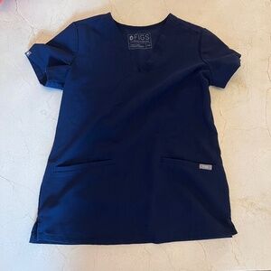 Figs Navy Scrub Top